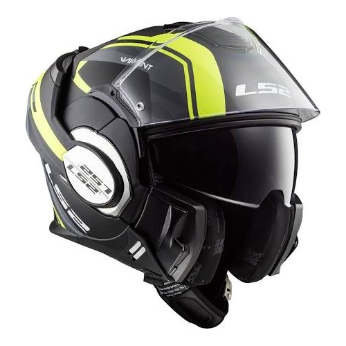 CASCO LS2 FF399 VALIANT LINE MATT BLACK HI VI YELLOW | LS2