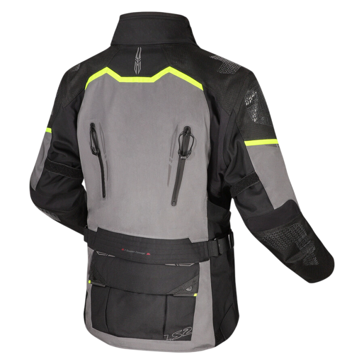 GIACCA LS2 APOLLO MAN JACKET BLACK DARK GREY H-V YELLOW | LS2