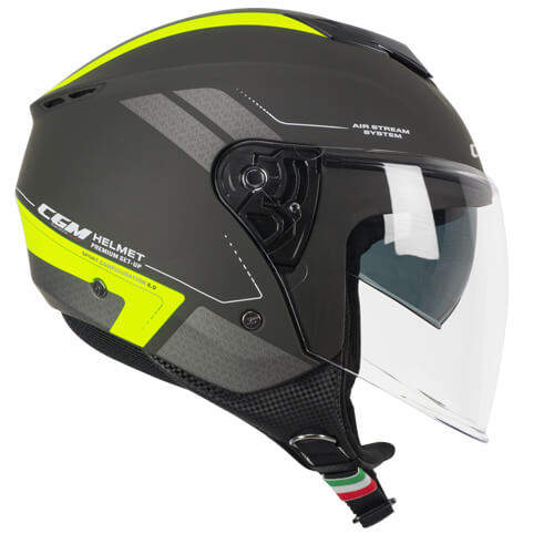 CASCO JET 126G IPER CITY GRAFITE GIALLO FLUO OPACO | CGM
