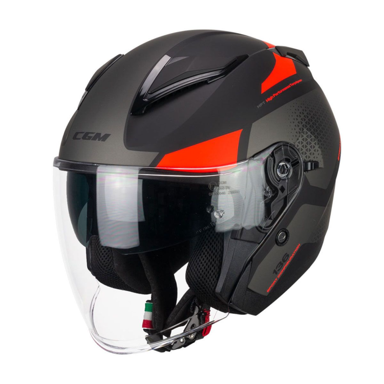 CASCO JET 136G DNA GALAXY NERO ARANCIONE FLUO OPACO | CGM