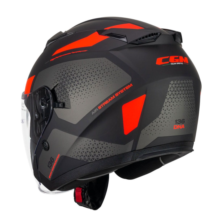 CASCO JET 136G DNA GALAXY NERO ARANCIONE FLUO OPACO | CGM