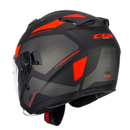 CASCO JET 136G DNA GALAXY NERO ARANCIONE FLUO OPACO | CGM