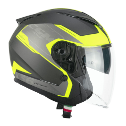 CASCO JET 136S DNA APACHE GRAFITE GIALLO FLUO OPACO | CGM