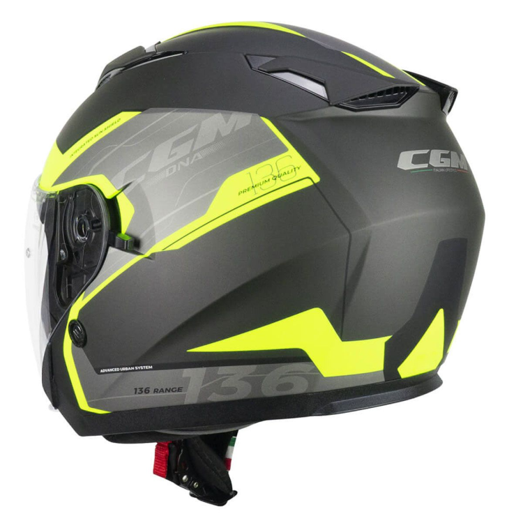 CASCO JET 136S DNA APACHE GRAFITE GIALLO FLUO OPACO | CGM