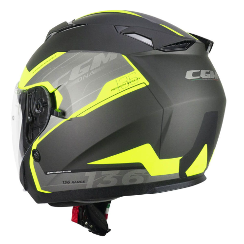 CASCO JET 136S DNA APACHE GRAFITE GIALLO FLUO OPACO | CGM
