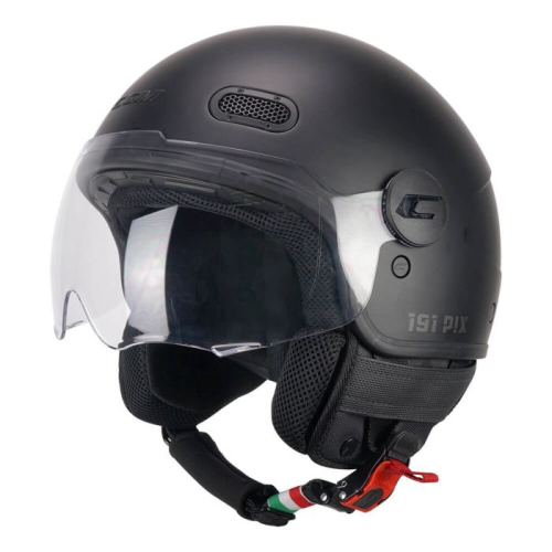 CASCO JET 191A PIX MONO NERO OPACO SAGOMATA | CGM