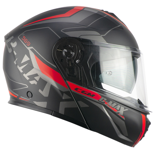 CASCO MODULARE 569G C-MAX CITY NERO ROSSO OPACO | CGM