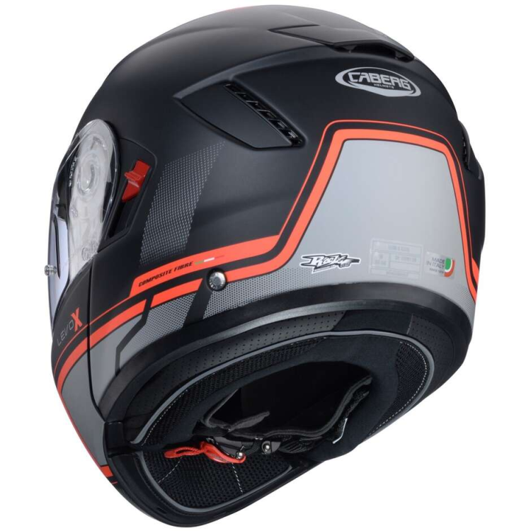 CASCO MODULARE LEVO X ELITE MATT BLACK GREY RED FLUO | CABERG