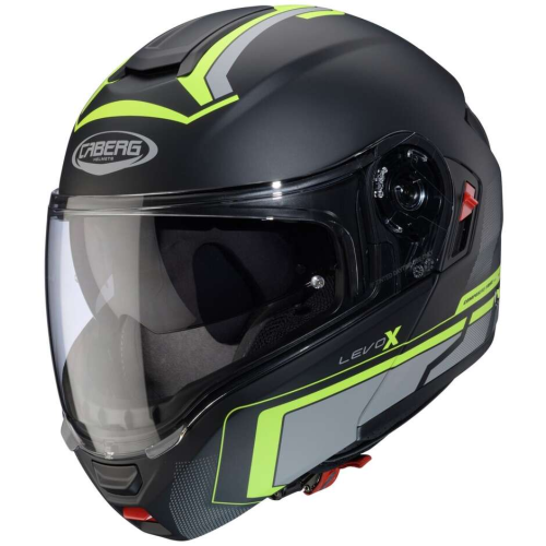 CASCO MODULARE LEVO X ELITE MATT BLACK GREY YELLOW FLUO | CABERG