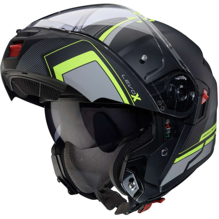 CASCO MODULARE LEVO X ELITE MATT BLACK GREY YELLOW FLUO | CABERG