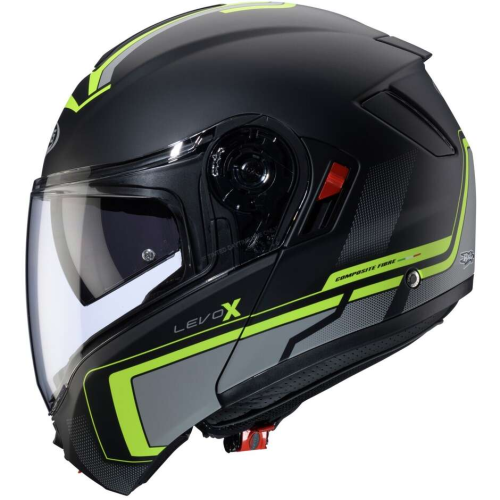 CASCO MODULARE LEVO X ELITE MATT BLACK GREY YELLOW FLUO | CABERG