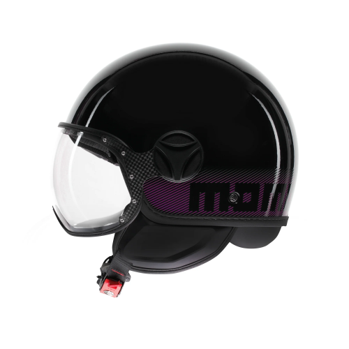 CASCO JET FGTR CLASSIC MOMO E2206 STRIPES BLACK/FUCSIA | MOMO DESIGN