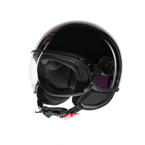 CASCO JET FGTR CLASSIC MOMO E2206 STRIPES BLACK/FUCSIA | MOMO DESIGN