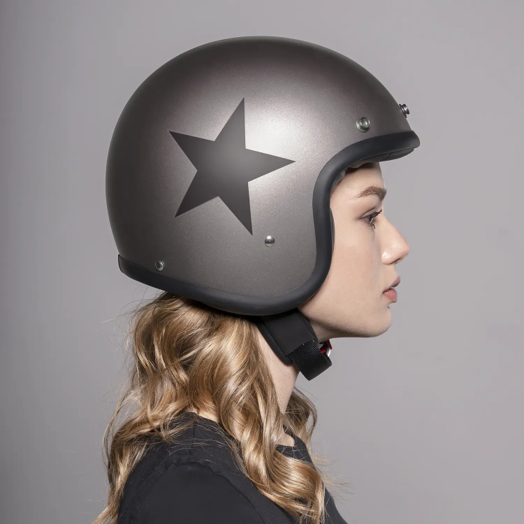 CASCO JET VINTAGE STAR GREY | DMD HELMETS