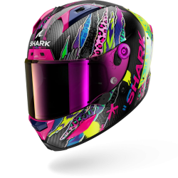 CASCO INTEGRALE AERON FAWN CARBON VIOLET YELLOW | SHARK HELMETS