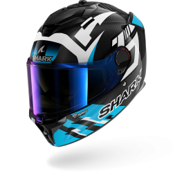 CASCO INTEGRALE SPARTAN GT PRO CARBON ZARCO TRACK RACER CARBON WHITE BLUE | SHARK HELMETS