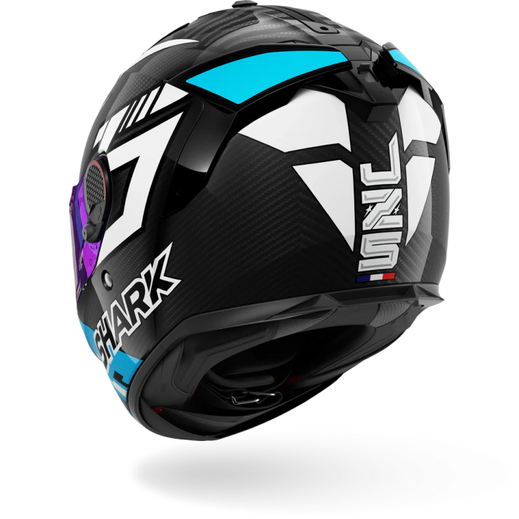 CASCO INTEGRALE SPARTAN GT PRO CARBON ZARCO TRACK RACER CARBON WHITE BLUE | SHARK HELMETS
