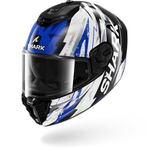 CASCO INTEGRALE SPARTAN RS HIBOLT BLACK BLUE CHROM | SHARK HELMETS