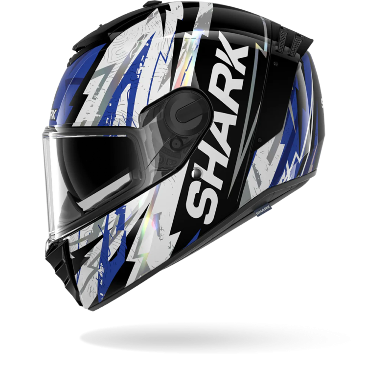 CASCO INTEGRALE SPARTAN RS HIBOLT BLACK BLUE CHROM | SHARK HELMETS
