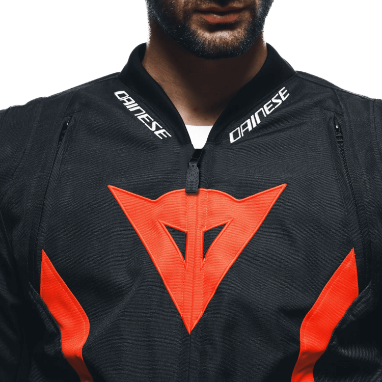 AVRO 5 TEX JACKET BLACK RED-FLUO WHITE | DAINESE