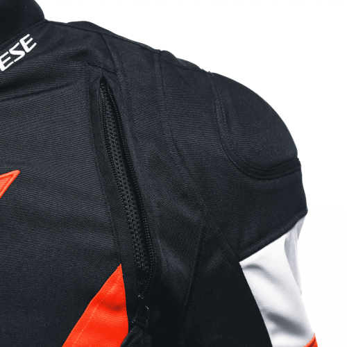 AVRO 5 TEX JACKET BLACK RED-FLUO WHITE | DAINESE