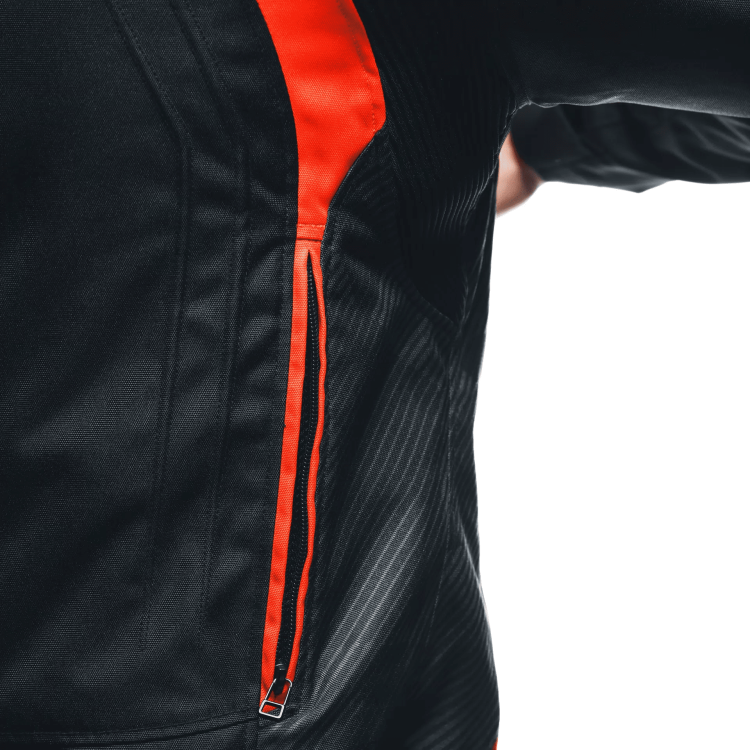 AVRO 5 TEX JACKET BLACK RED-FLUO WHITE | DAINESE