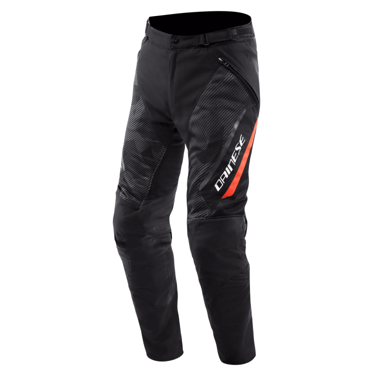 DRAKE 2 SUPER AIR TEX PANTS BLACK ANTHRACITE RED-FLUO | DAINESE