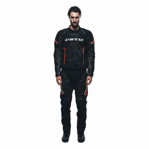DRAKE 2 SUPER AIR TEX PANTS BLACK ANTHRACITE RED-FLUO | DAINESE