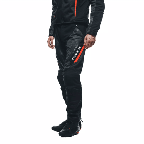 DRAKE 2 SUPER AIR TEX PANTS BLACK ANTHRACITE RED-FLUO | DAINESE