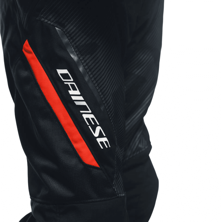 DRAKE 2 SUPER AIR TEX PANTS BLACK ANTHRACITE RED-FLUO | DAINESE