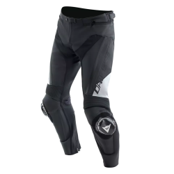 PANTALONI DELTA 4 LEATHER PANTS BLACK WHITE | DAINESE