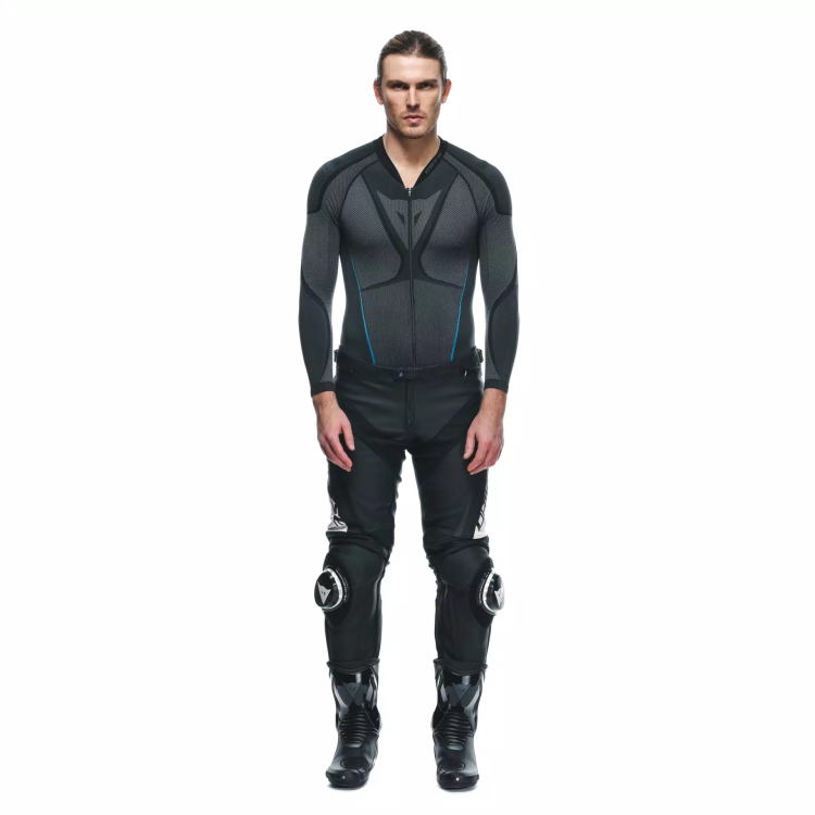 PANTALONI DELTA 4 LEATHER PANTS BLACK WHITE | DAINESE