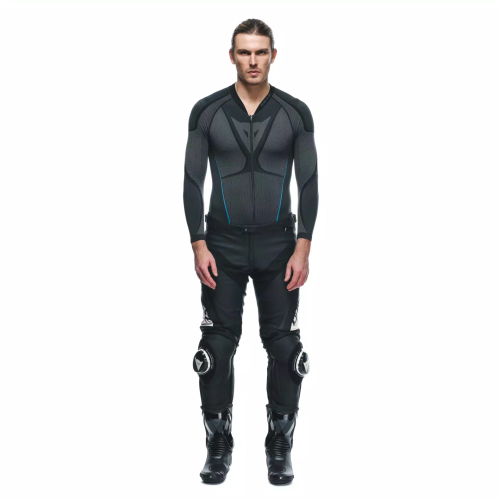 PANTALONI DELTA 4 LEATHER PANTS BLACK WHITE | DAINESE