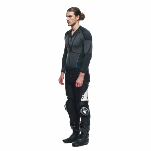 PANTALONI DELTA 4 LEATHER PANTS BLACK WHITE | DAINESE