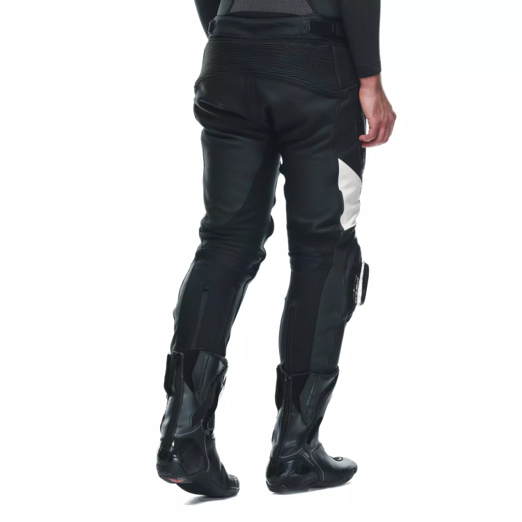 PANTALONI DELTA 4 LEATHER PANTS BLACK WHITE | DAINESE
