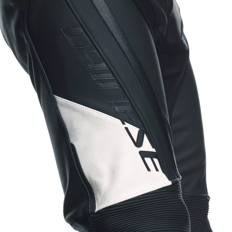 PANTALONI DELTA 4 LEATHER PANTS BLACK WHITE | DAINESE