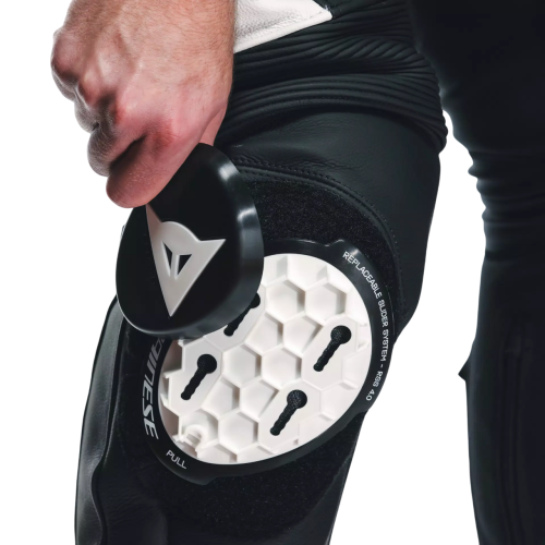 PANTALONI DELTA 4 LEATHER PANTS BLACK WHITE | DAINESE