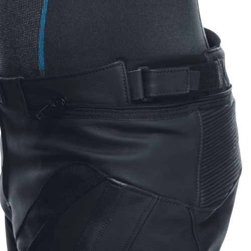 PANTALONI DELTA 4 LEATHER PANTS BLACK WHITE | DAINESE