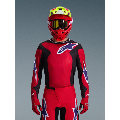 MAGLIA LUNGA CROSS FLUID GRID JERSEY RED BLACK PURPLE | ALPINESTARS