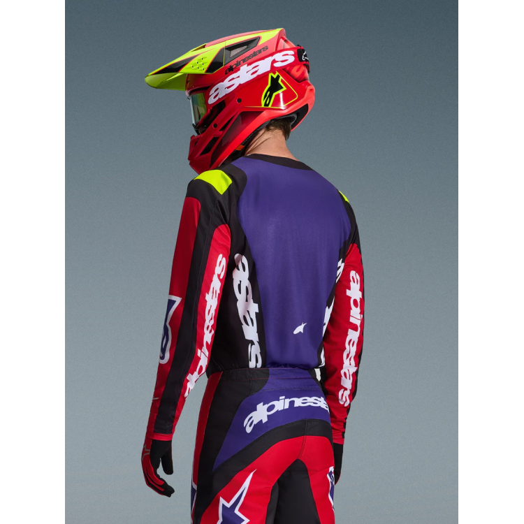 MAGLIA LUNGA CROSS FLUID GRID JERSEY RED BLACK PURPLE | ALPINESTARS