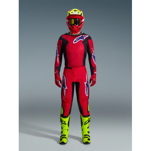 MAGLIA LUNGA CROSS FLUID GRID JERSEY RED BLACK PURPLE | ALPINESTARS