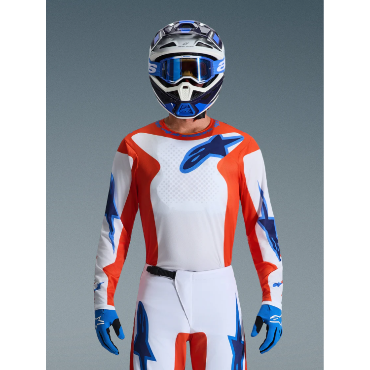 MAGLIA LUNGA CROSS FLUID GRID JERSEY ORANGE UCLA BLUE | ALPINESTARS