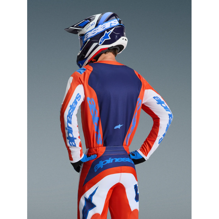 MAGLIA LUNGA CROSS FLUID GRID JERSEY ORANGE UCLA BLUE | ALPINESTARS