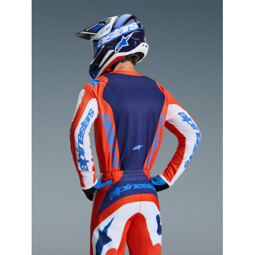 MAGLIA LUNGA CROSS FLUID GRID JERSEY ORANGE UCLA BLUE | ALPINESTARS