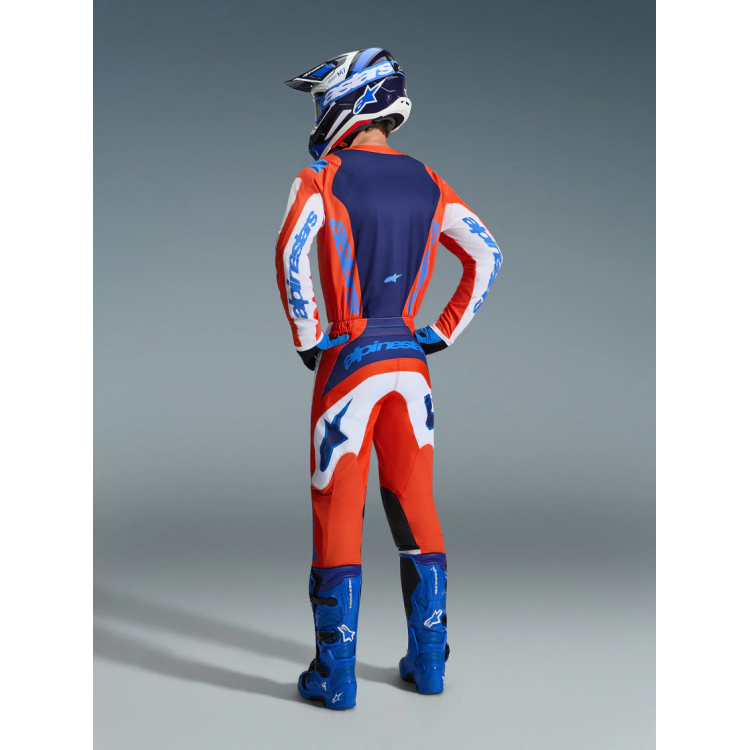 MAGLIA LUNGA CROSS FLUID GRID JERSEY ORANGE UCLA BLUE | ALPINESTARS