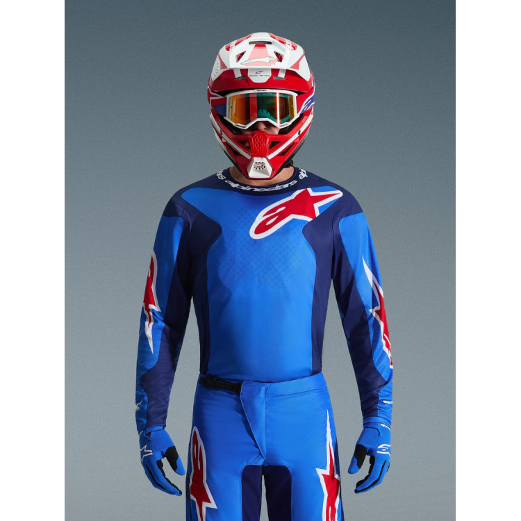 MAGLIA LUNGA CROSS FLUID GRID JERSEY BLUE RED | ALPINESTARS