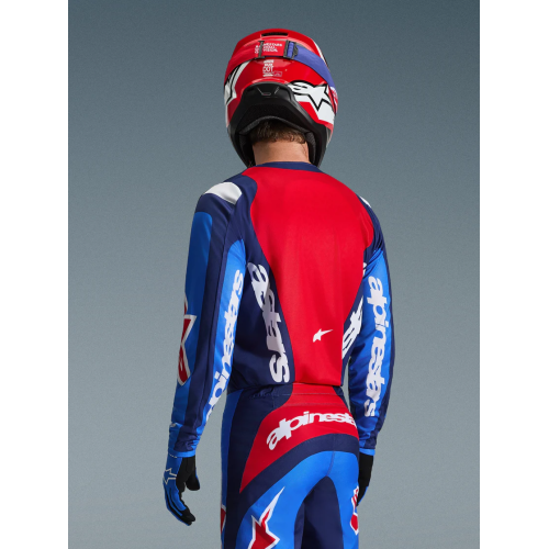 MAGLIA LUNGA CROSS FLUID GRID JERSEY BLUE RED | ALPINESTARS