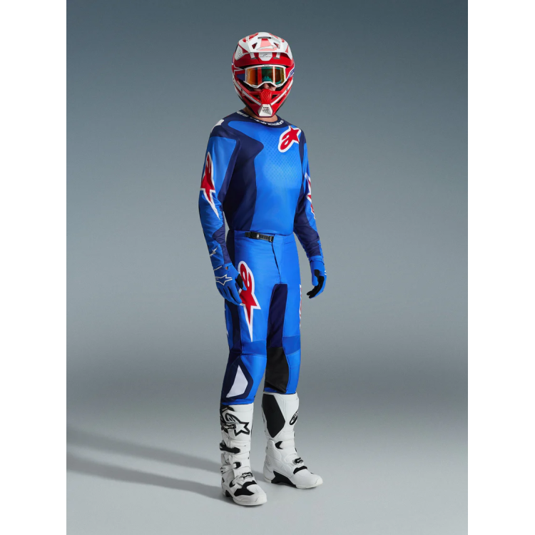 MAGLIA LUNGA CROSS FLUID GRID JERSEY BLUE RED | ALPINESTARS