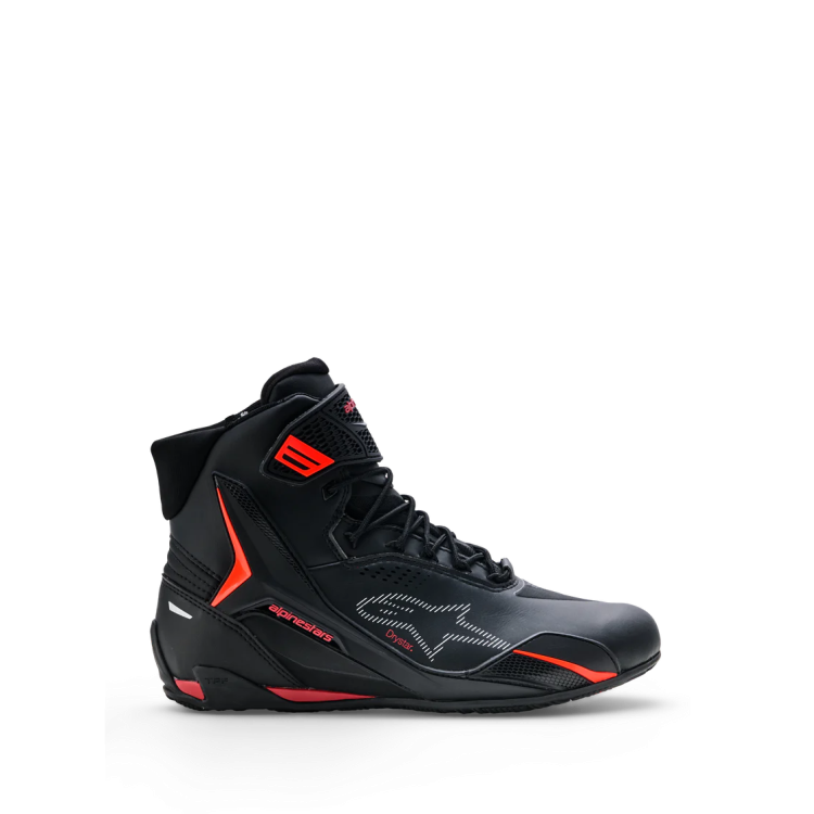 SCARPE FASTER-4 DRYSTAR SHOES BLACK RIO RED RED FLUO | ALPINESTARS