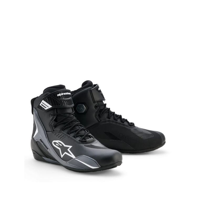 SCARPE FASTER-4 DRYSTAR SHOES BLACK COOL GRAY WHITE | ALPINESTARS